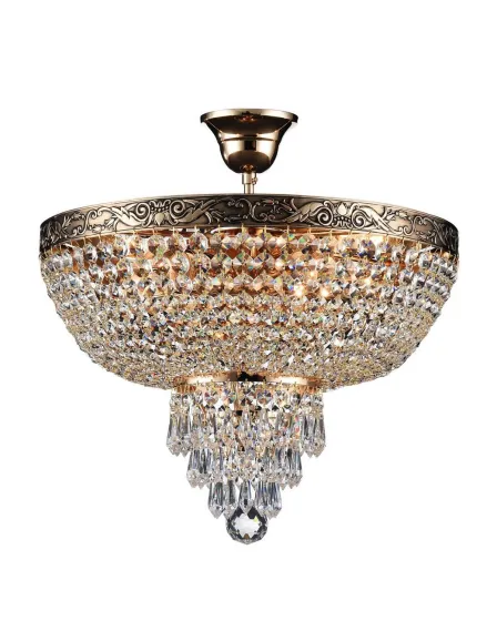 Candeeiro de Teto Palace Dourado Envelhecido