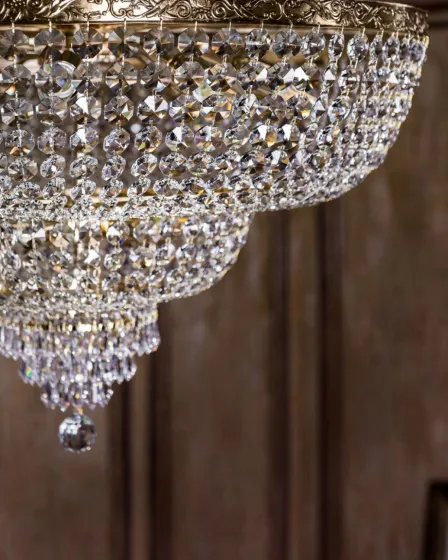 Candeeiro de Teto Palace Dourado Envelhecido