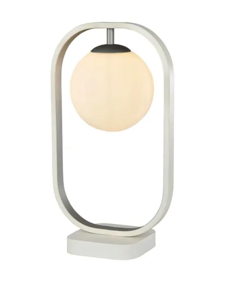 Candeeiro de Mesa Avola White with Silver