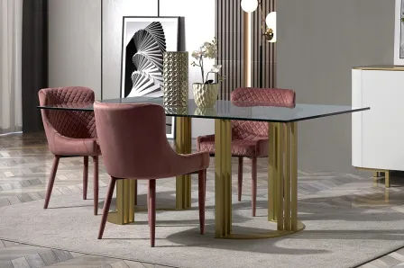 Mesa de Vidro Bello Gold