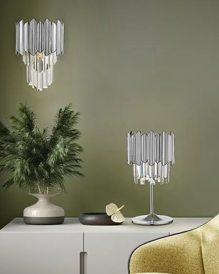 Candeeiro de Mesa Tiara Cromado