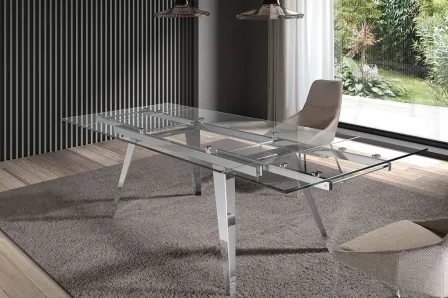 Mesa Extensível Vidro Elegance