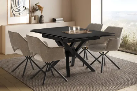 Mesa Extensível Quadrada Arlene Preta