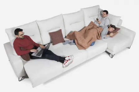 Sofá Chaise 3 Assentos Deslizantes Isabel Ret