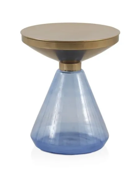 Mesa de Apoio Vidro Azul
